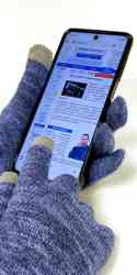 Изображение сенсорных перчаток цвета джинс меланж Norveg SuperFine Merino Touch Screen