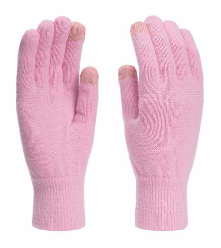 Изображение мужских, женских, детских перчаток Norveg SuperFine Merino Touch Screen розового цвета.